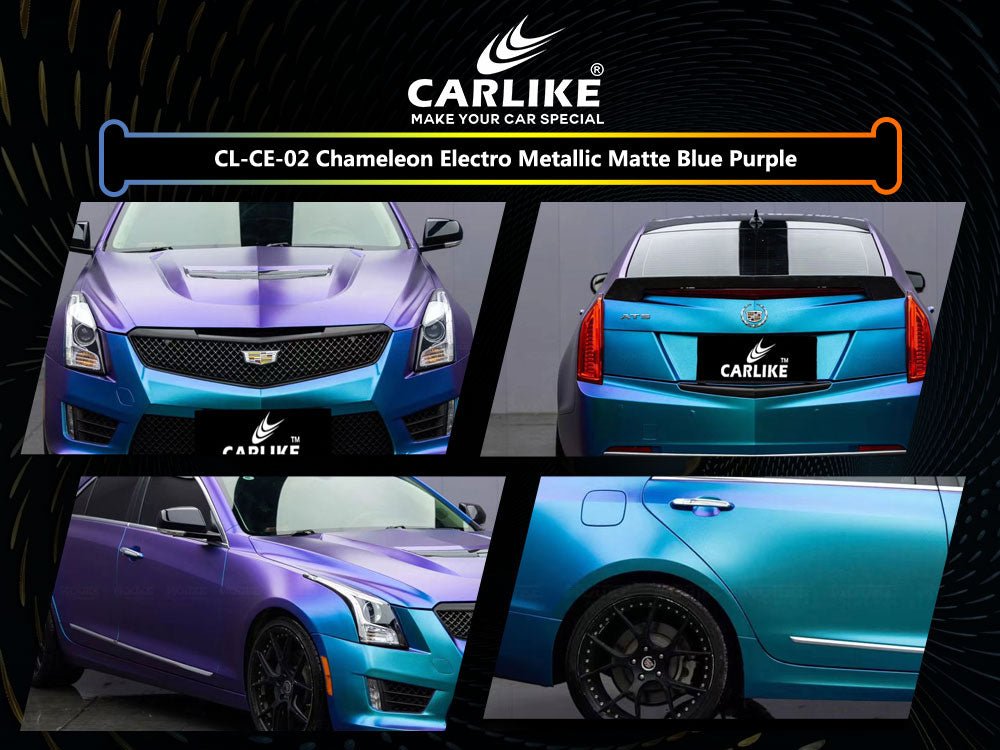 CL-CE-02 CHAMELEON ELECTRO METALLIC MATTE BLUE PURPLE VINYL FOR CADILLAC - CARLIKE WRAP