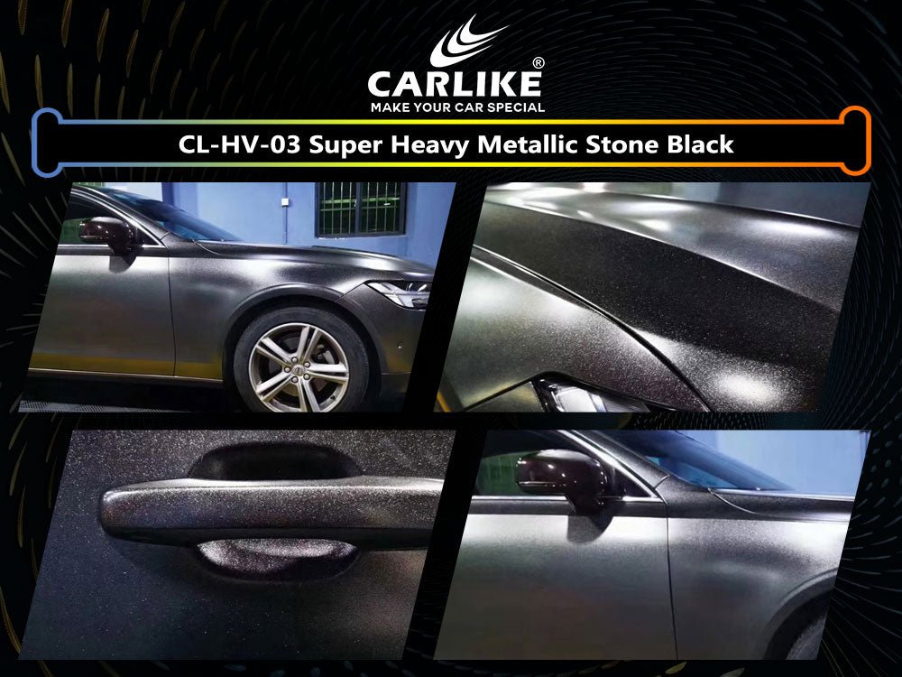 CL-HV-03 SUPER HEAVY METALLIC STONE BLACK VINYL FOR BENZ - CARLIKE WRAP