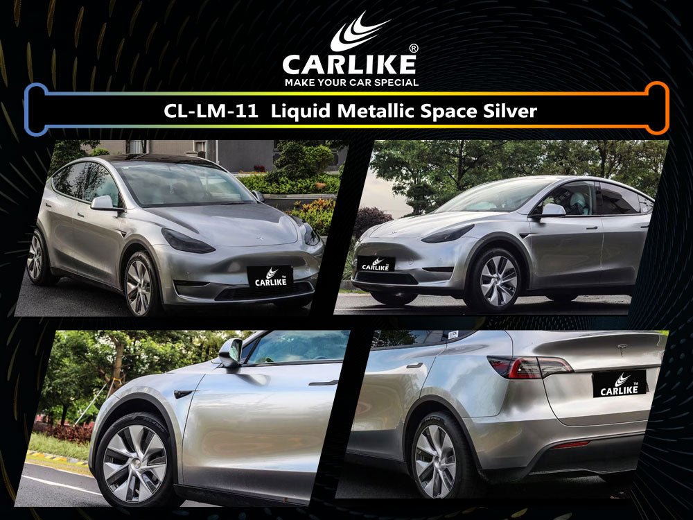 CL-LM-11 LIQUID METALLIC SPACE SILVER VINYL FOR TESLA - CARLIKE WRAP