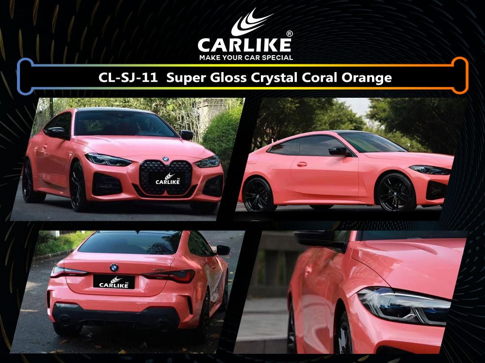 CL-SJ-11 SUPER GLOSS CRYSTAL CORAL ORANGE VINYL FOR BMW - CARLIKE WRAP