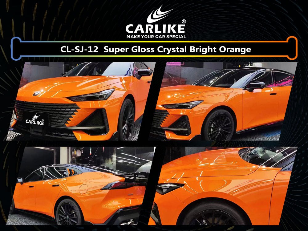 CL-SJ-12 SUPER GLOSS CRYSTAL BRIGHT ORANGE VINYL FOR CHANA - CARLIKE WRAP