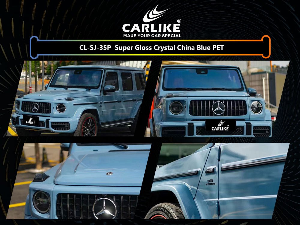 CL-SJ-35P SUPER GLOSS CRYSTAL CHINA BLUE PET VINYL FOR BENZ - CARLIKE WRAP