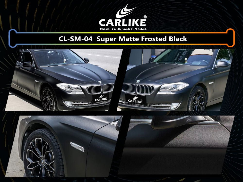 CL-SM-04 SUPER MATTE FROSTED BLACK VINYL FOR BMW - CARLIKE WRAP