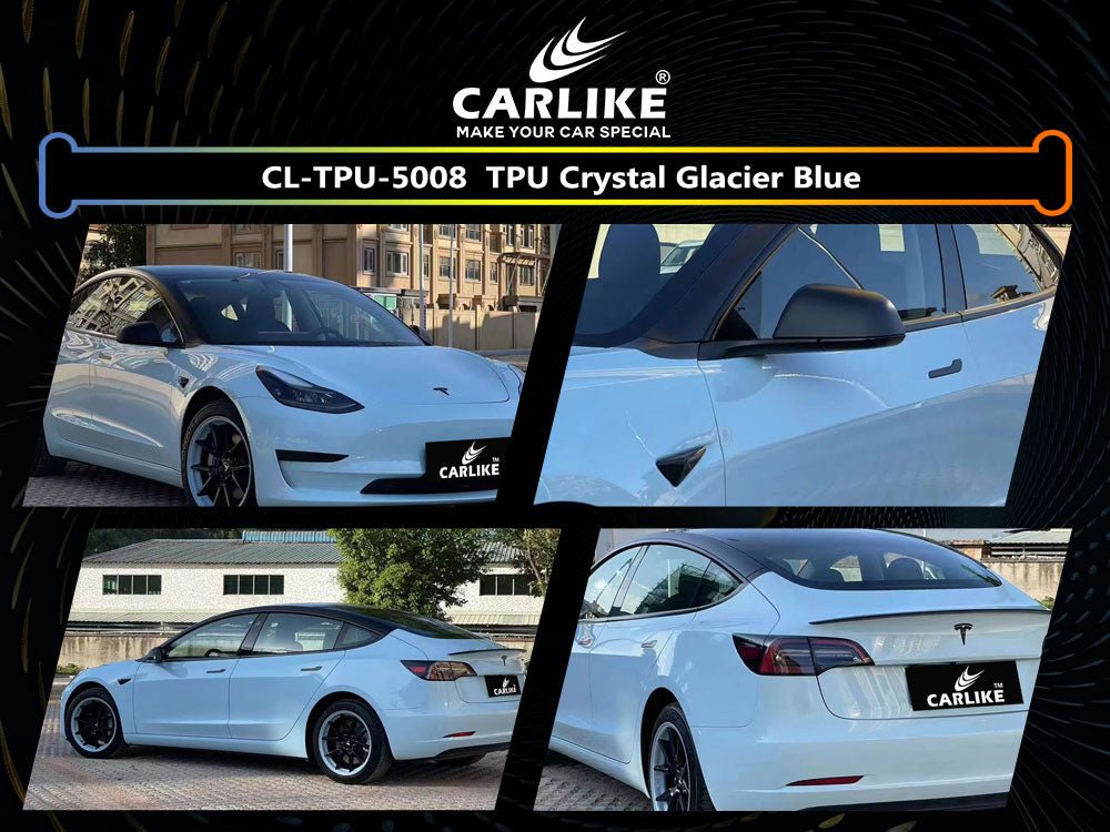 CL-TPU-5008 TPU CRYSTAL GLACIER BLUE VINYL FOR TESLA - CARLIKE WRAP
