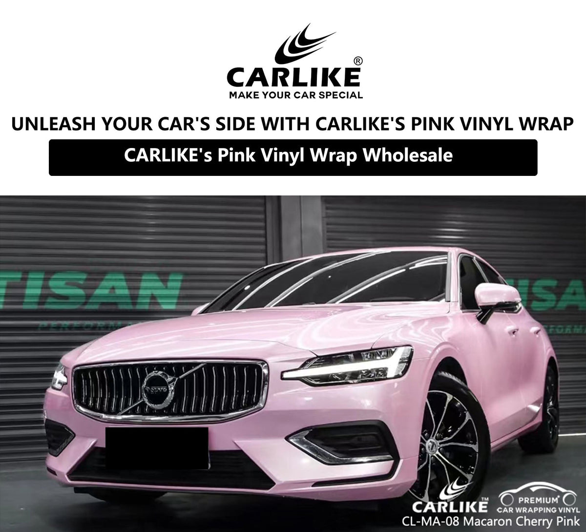 Unleash Your Car's Side with CARLIKE's Wholesale Pink Vinyl Wrap