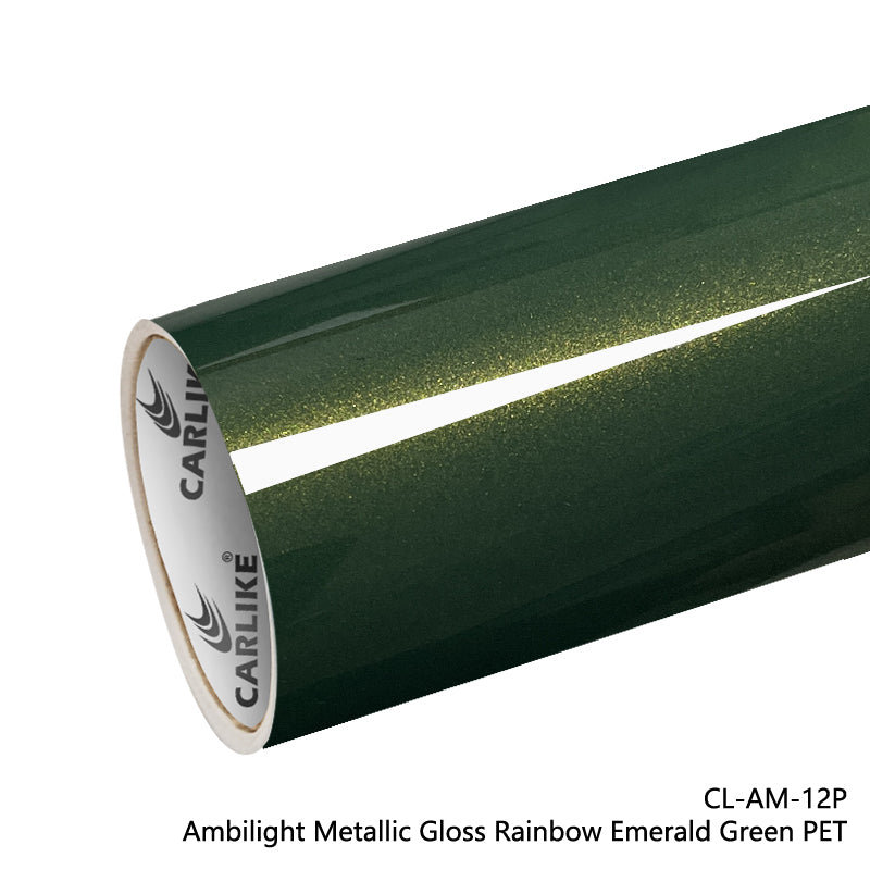 CARLIKE CL-AM-12P Ambilight Métallisé Brillant Arc-En-Ciel Vert Émeraude Vinyle PET Liner