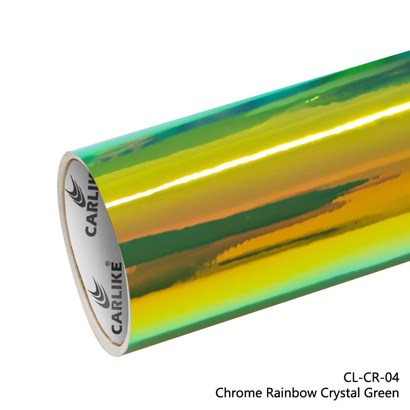 CARLIKE CL-CR-04 Vinyle holographique chromé arc-en-ciel cristal vert