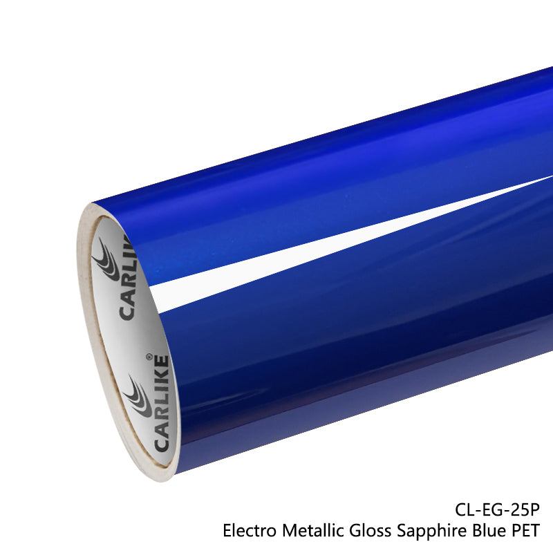 CARLIKE CL-EG-25P Doublure PET en vinyle bleu saphir électro métallisé brillant