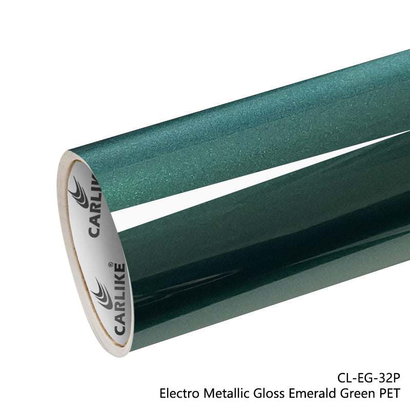 CARLIKE CL-EG-32P Doublure PET en vinyle vert émeraude brillant électro-métallisé