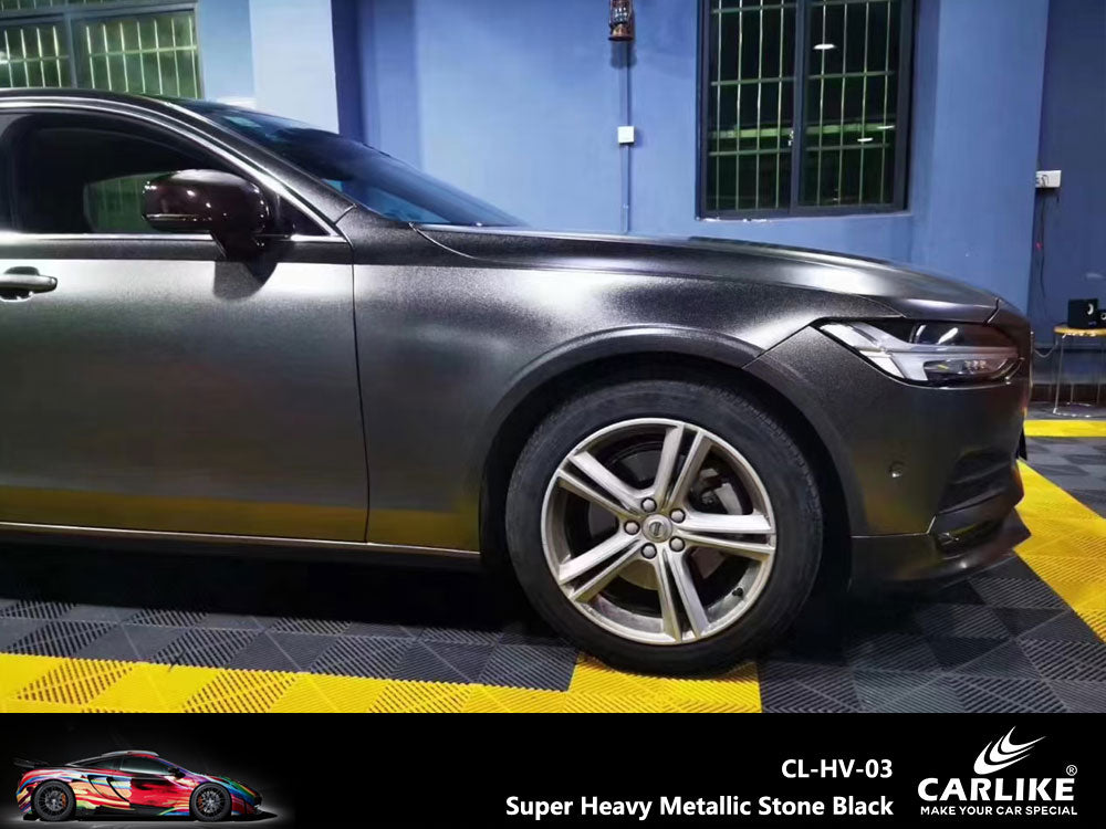 CARLIKE CL-HV-03 Vinyle noir pierre métallique super lourd