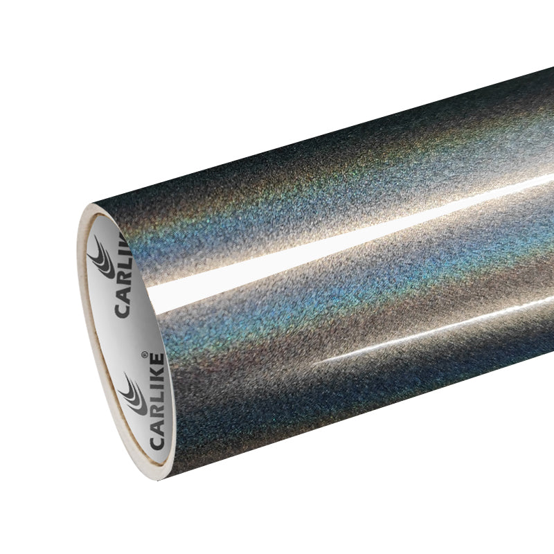 CARLIKE CL-IL-03 Vinyle argenté diamant laser irisé