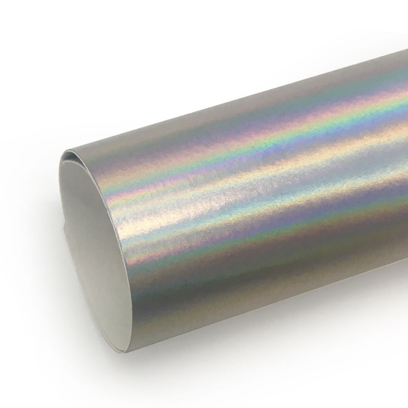 CARLIKE CL-LS-08 Chrome Laser Neo Holographique Argent Mat Vinyle