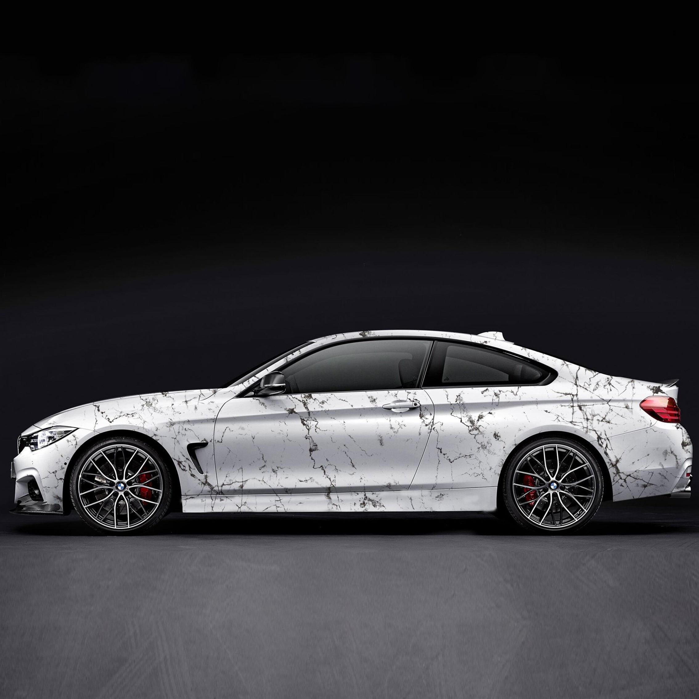 CARLIKE CL-MV-02 Emballage de voiture en vinyle blanc imprimé marbre