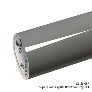 CARLIKE CL-SJ-06P Super Gloss Crystal Brooklyn Grey Vinyl PET Liner - CARLIKE WRAP