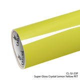 CARLIKE CL-SJ-23P Super Gloss Crystal Lemon Yellow Vinyl PET Liner