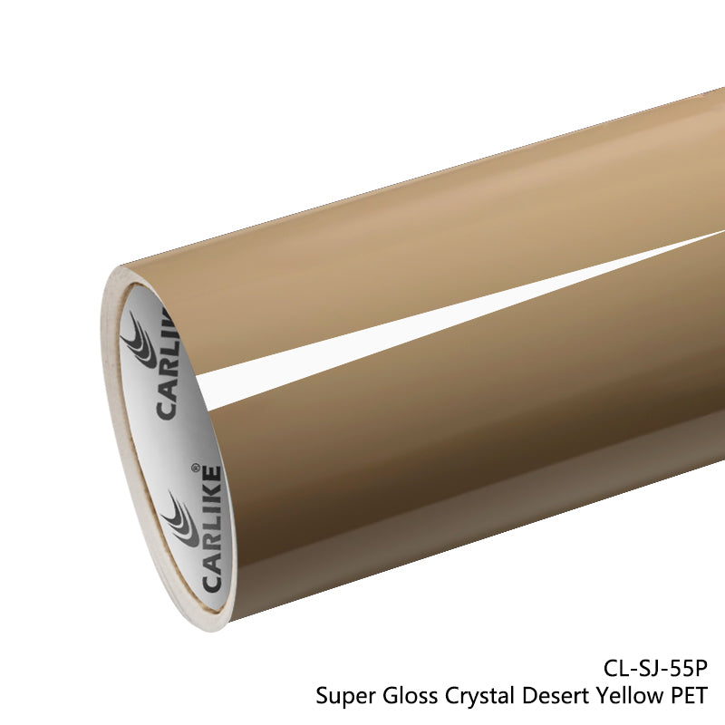 CARLIKE CL-SJ-55P Doublure en vinyle PET super brillant cristal jaune désert
