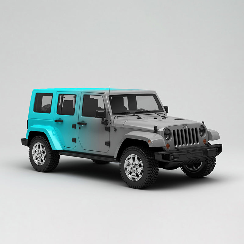 CARLIKE CL-JB036 gris à bleu impression de haute précision enveloppe de vinyle de voiture personnalisée