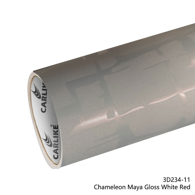 CARLIKE CL - 3D234 - 11 Chameleon Maya Gloss White Red Vinyl - CARLIKE WRAP