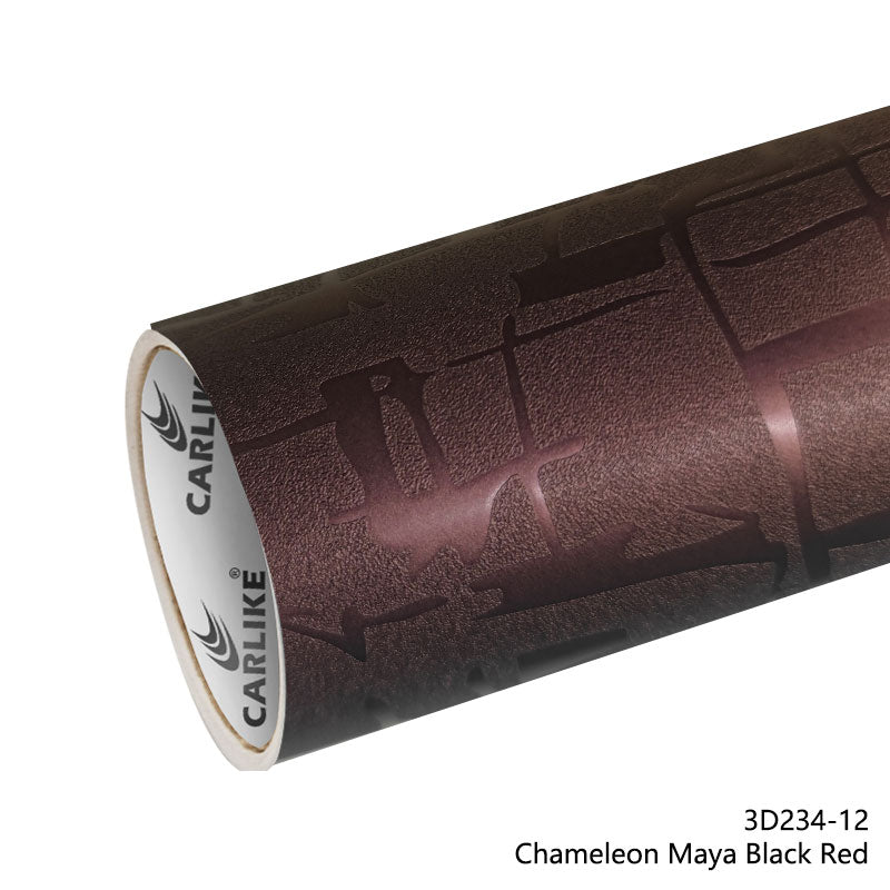 CARLIKE CL - 3D234 - 12 Chameleon Maya Black Red Vinyl - CARLIKE WRAP
