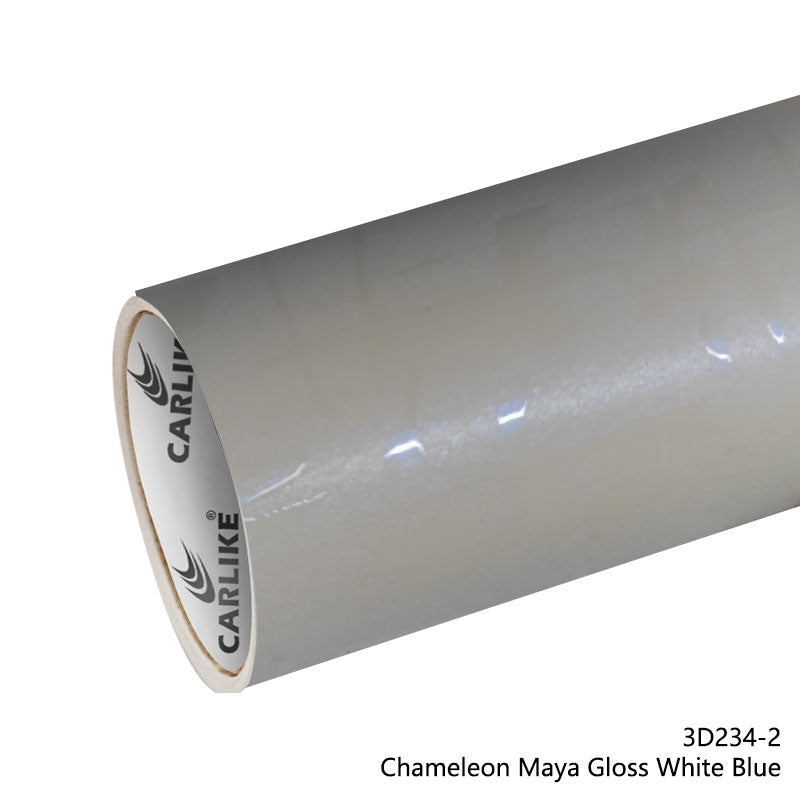 CARLIKE CL - 3D234 - 2 Chameleon Maya Gloss White Blue Vinyl - CARLIKE WRAP