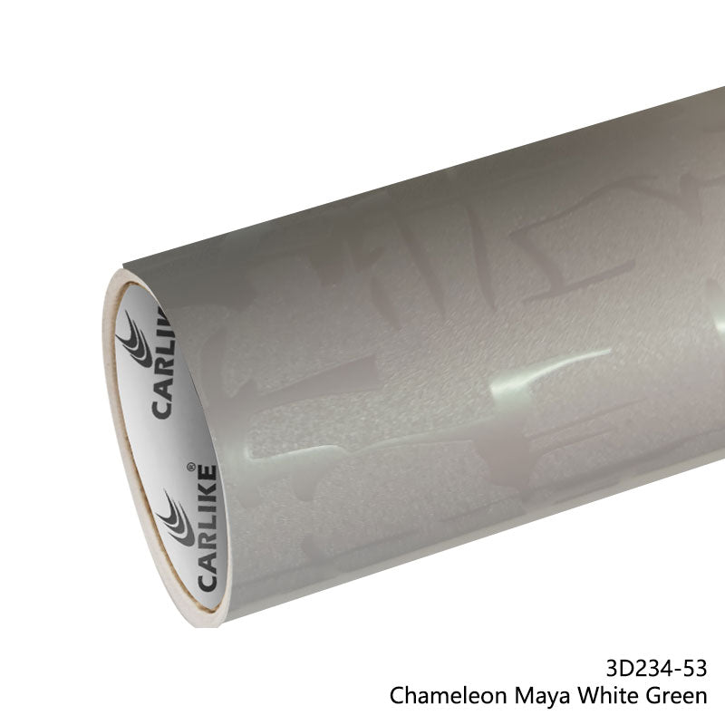 CARLIKE CL - 3D234 - 53 Chameleon Maya White Green Vinyl - CARLIKE WRAP