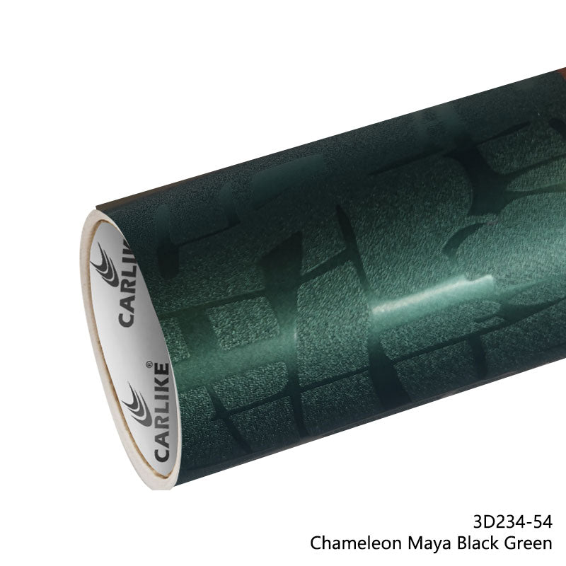 CARLIKE CL - 3D234 - 54 Chameleon Maya Black Green Vinyl - CARLIKE WRAP