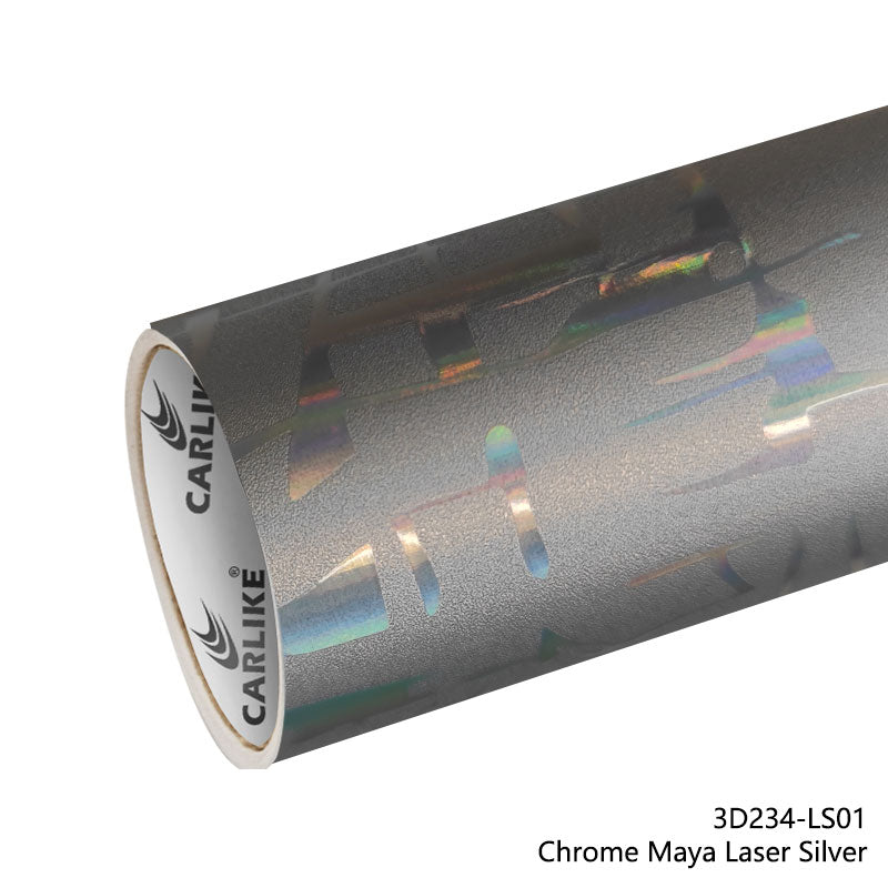 CARLIKE CL - 3D234 - LS01 Chrome Maya Laser Silver Vinyl - CARLIKE WRAP