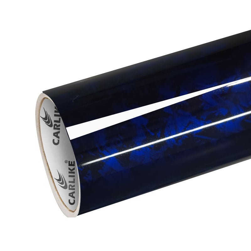 CARLIKE CL - CFF - 25P Small Texture S - Fancy Carbon Fiber Gloss Blue Vinyl PET Liner - CARLIKE WRAP