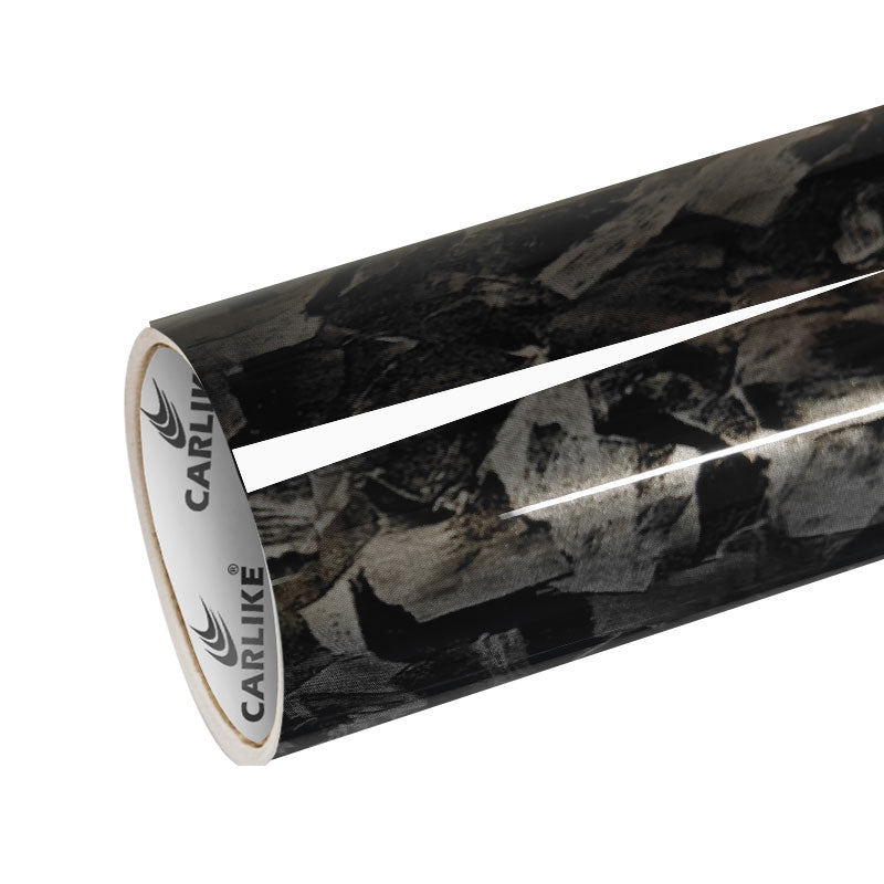 CARLIKE CL - CFF - 31P Large Texture L - Fancy Carbon Fiber Gloss Silver Vinyl PET Liner - CARLIKE WRAP