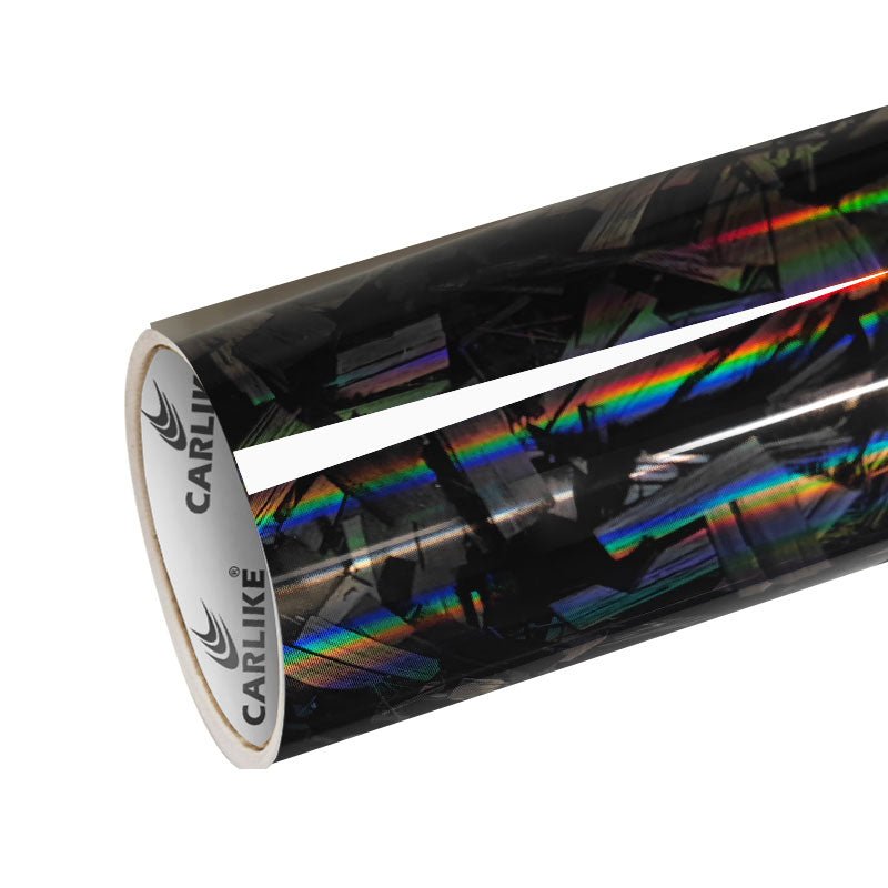 CARLIKE CL - HCF - 02P Holograpic Fancy Carbon Fiber Silver Vinyl PET Liner - CARLIKE WRAP