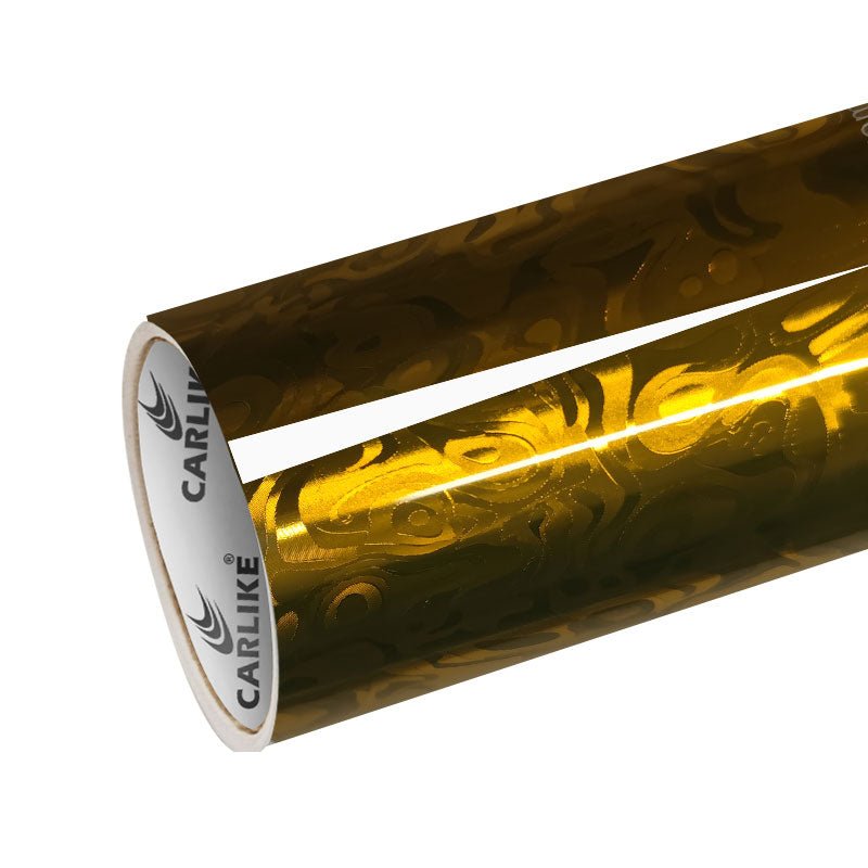 CARLIKE CL - HD3DU - 04P HD Chrome Universe Carbon Fiber Gloss Gold Vinyl PET Liner - CARLIKE WRAP