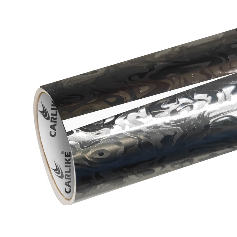 CARLIKE CL - HD3DU - 05P HD Chrome Universe Carbon Fiber Gloss Silver Vinyl PET Liner - CARLIKE WRAP