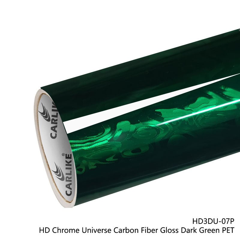CARLIKE CL - HD3DU - 07P HD Chrome Universe Carbon Fiber Gloss Dark Green Vinyl PET Liner - CARLIKE WRAP