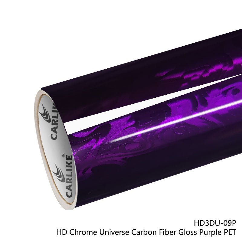 CARLIKE CL - HD3DU - 09P HD Chrome Universe Carbon Fiber Gloss Purple Vinyl PET Liner - CARLIKE WRAP