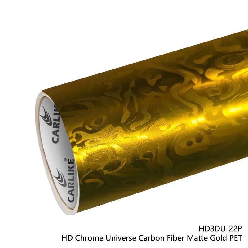 CARLIKE CL - HD3DU - 22P HD Chrome Universe Carbon Fiber Matte Gold Vinyl PET Liner - CARLIKE WRAP