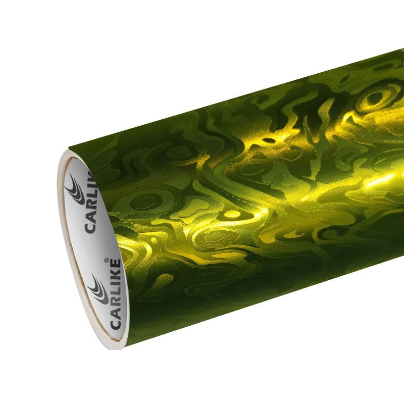 CARLIKE CL - HD3DU - 27P HD Chrome Universe Carbon Fiber Matte Fluorescent Yellow Vinyl PET Liner - CARLIKE WRAP