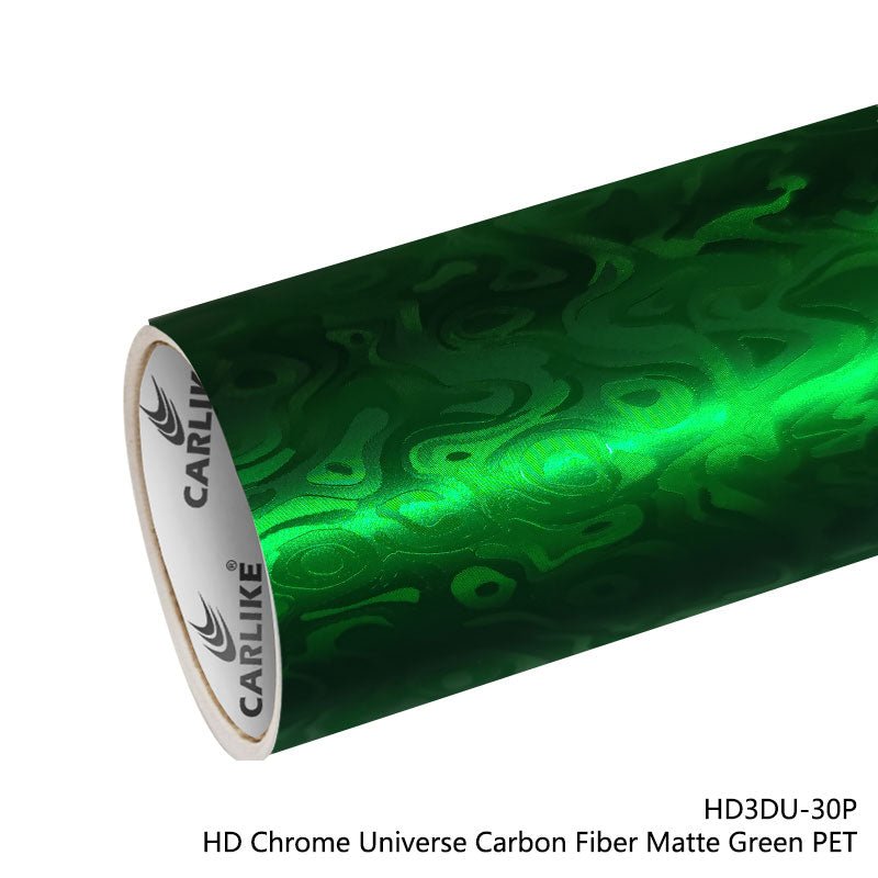 CARLIKE CL - HD3DU - 30P HD Chrome Universe Carbon Fiber Matte Green Vinyl PET Liner - CARLIKE WRAP
