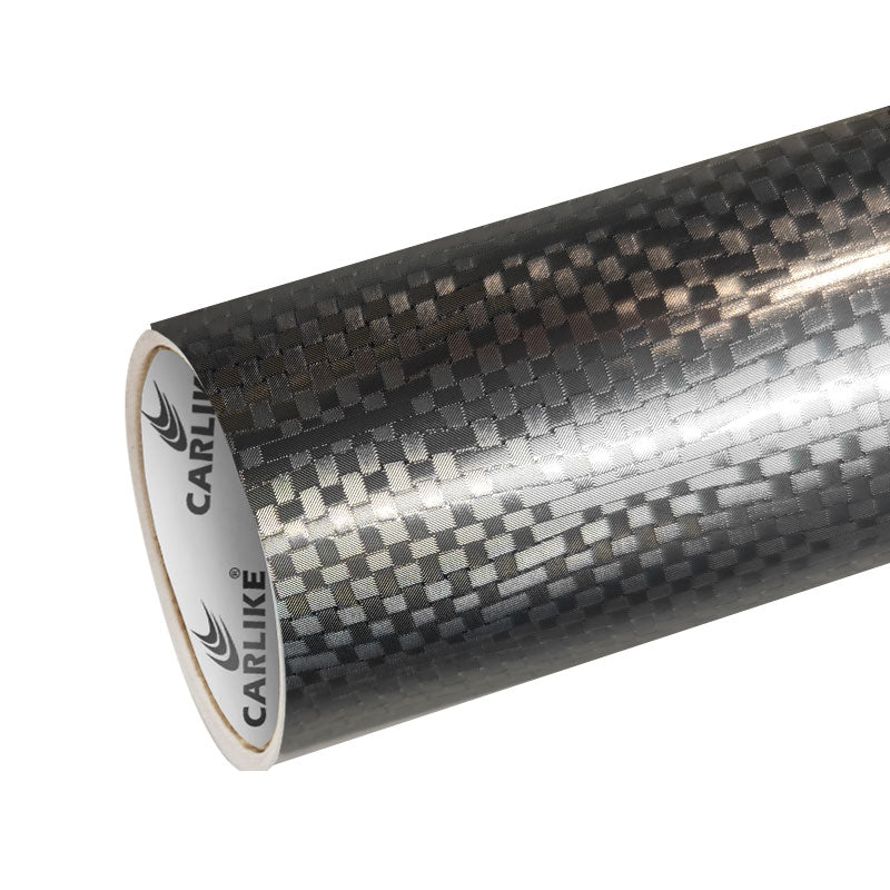 CARLIKE CL - HDHCF - 08P HD Chrome Honeycomb Carbon Fiber Silver Vinyl PET Liner - CARLIKE WRAP