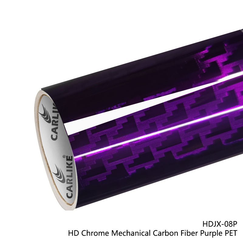 CARLIKE CL - HDJX - 08P HD Chrome Mechanical Carbon Fiber Purple Vinyl PET Liner - CARLIKE WRAP