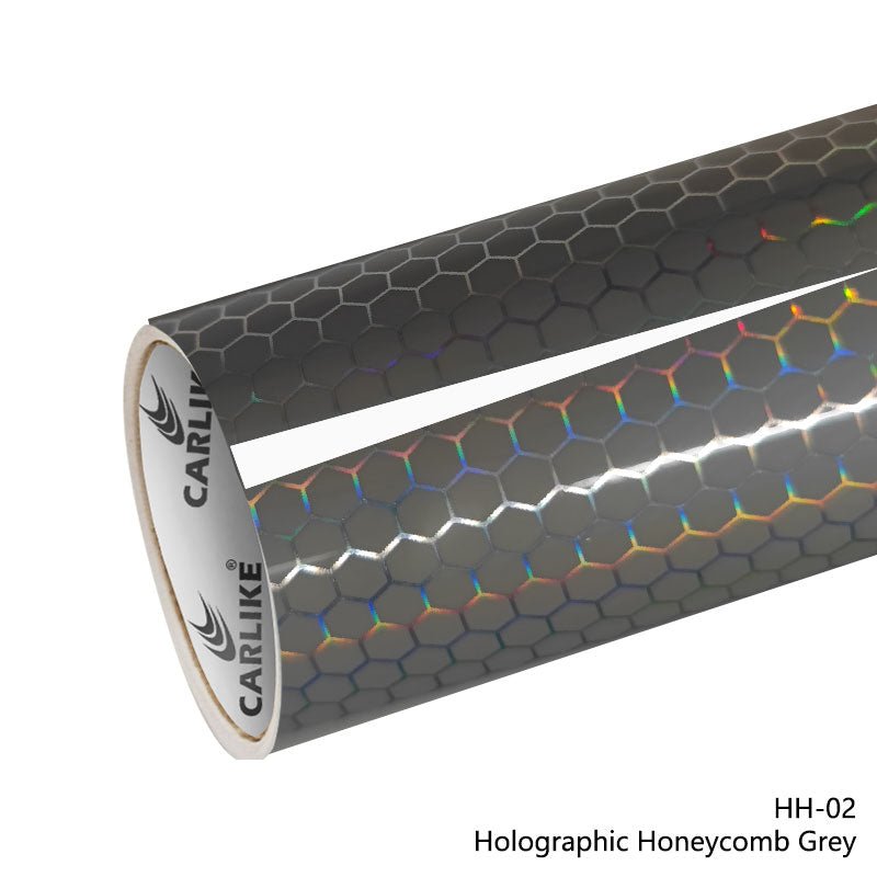 CARLIKE CL - HH - 02 Holographic Honeycomb Grey Vinyl - CARLIKE WRAP