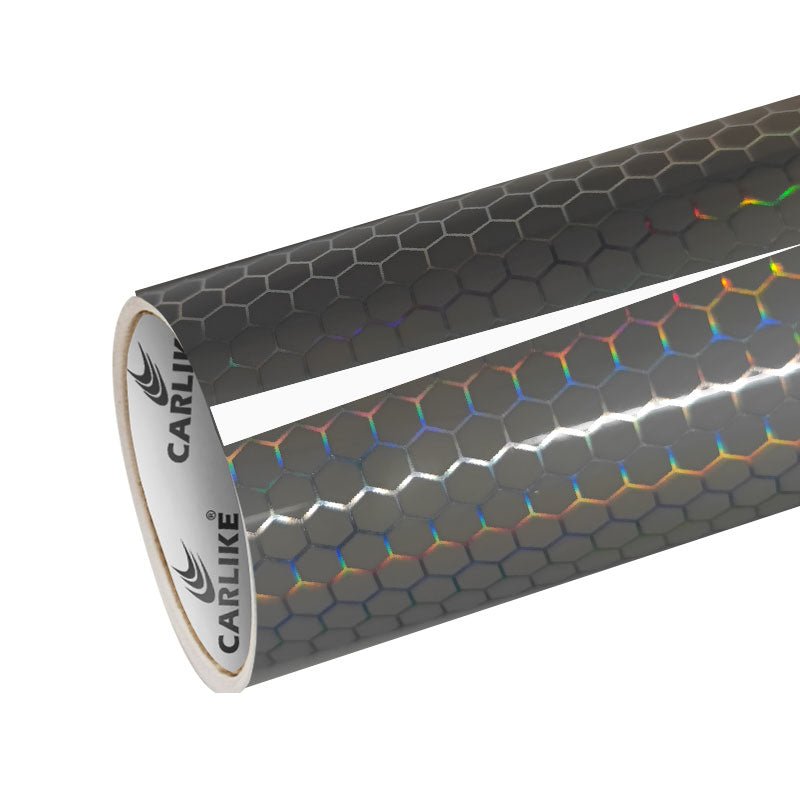 CARLIKE CL - HH - 02 Holographic Honeycomb Grey Vinyl - CARLIKE WRAP