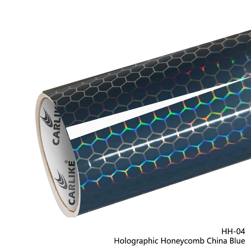 CARLIKE CL - HH - 04 Holographic Honeycomb China Blue Vinyl - CARLIKE WRAP