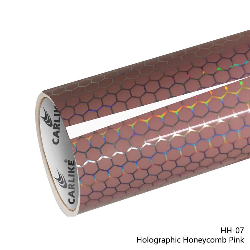 CARLIKE CL - HH - 07 Holographic Honeycomb Pink Vinyl - CARLIKE WRAP