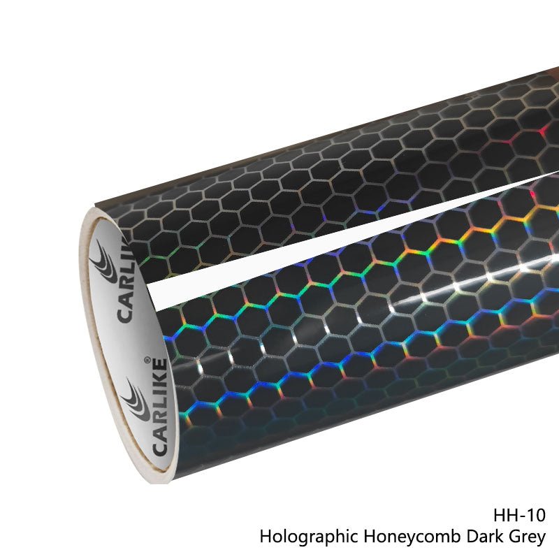 CARLIKE CL - HH - 10 Holographic Honeycomb Dark Grey Vinyl - CARLIKE WRAP