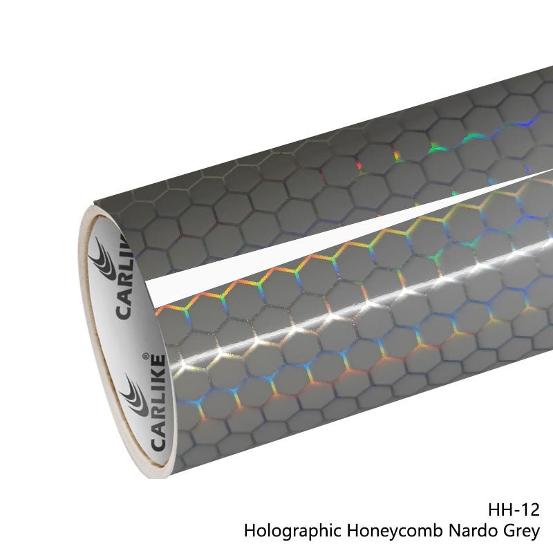 CARLIKE CL - HH - 12 Holographic Honeycomb Nardo Grey Vinyl - CARLIKE WRAP