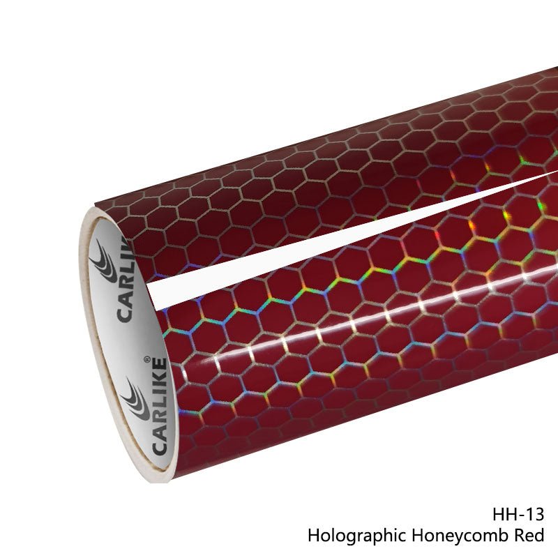 CARLIKE CL - HH - 13 Holographic Honeycomb Red Vinyl - CARLIKE WRAP