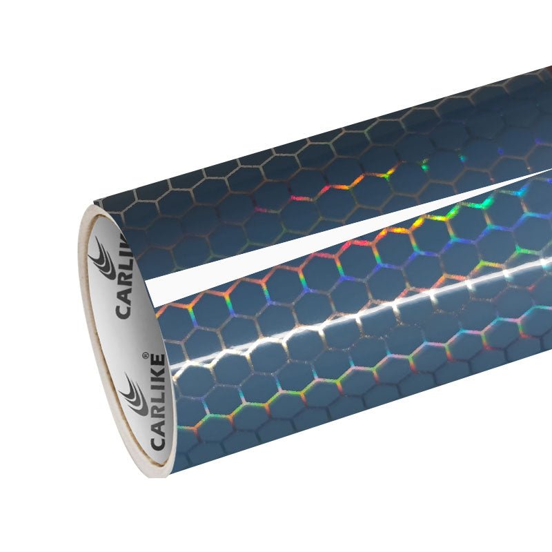 CARLIKE CL - HH - 20 Holographic Honeycomb Light Blue Vinyl - CARLIKE WRAP