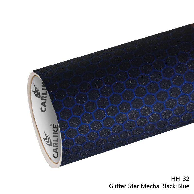 CARLIKE CL - HH - 32 Glitter Star Mecha Black Blue Vinyl - CARLIKE WRAP