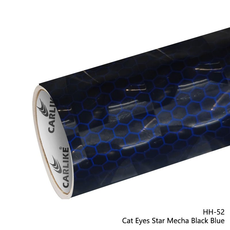 CARLIKE CL - HH - 52 Cat Eyes Star Mecha Black Blue Vinyl - CARLIKE WRAP