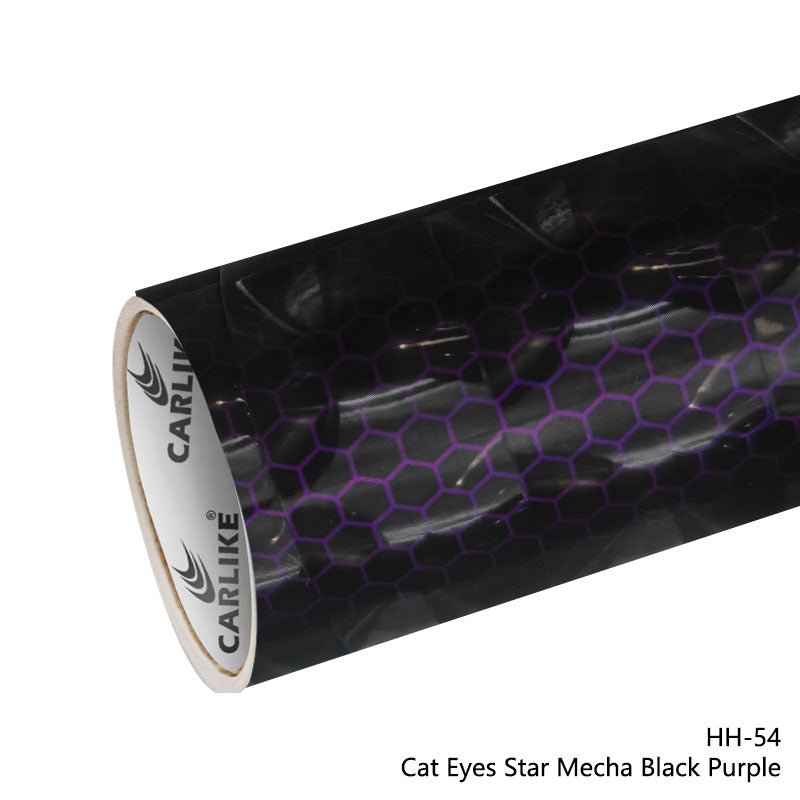 CARLIKE CL - HH - 54 Cat Eyes Star Mecha Black Purple Vinyl - CARLIKE WRAP